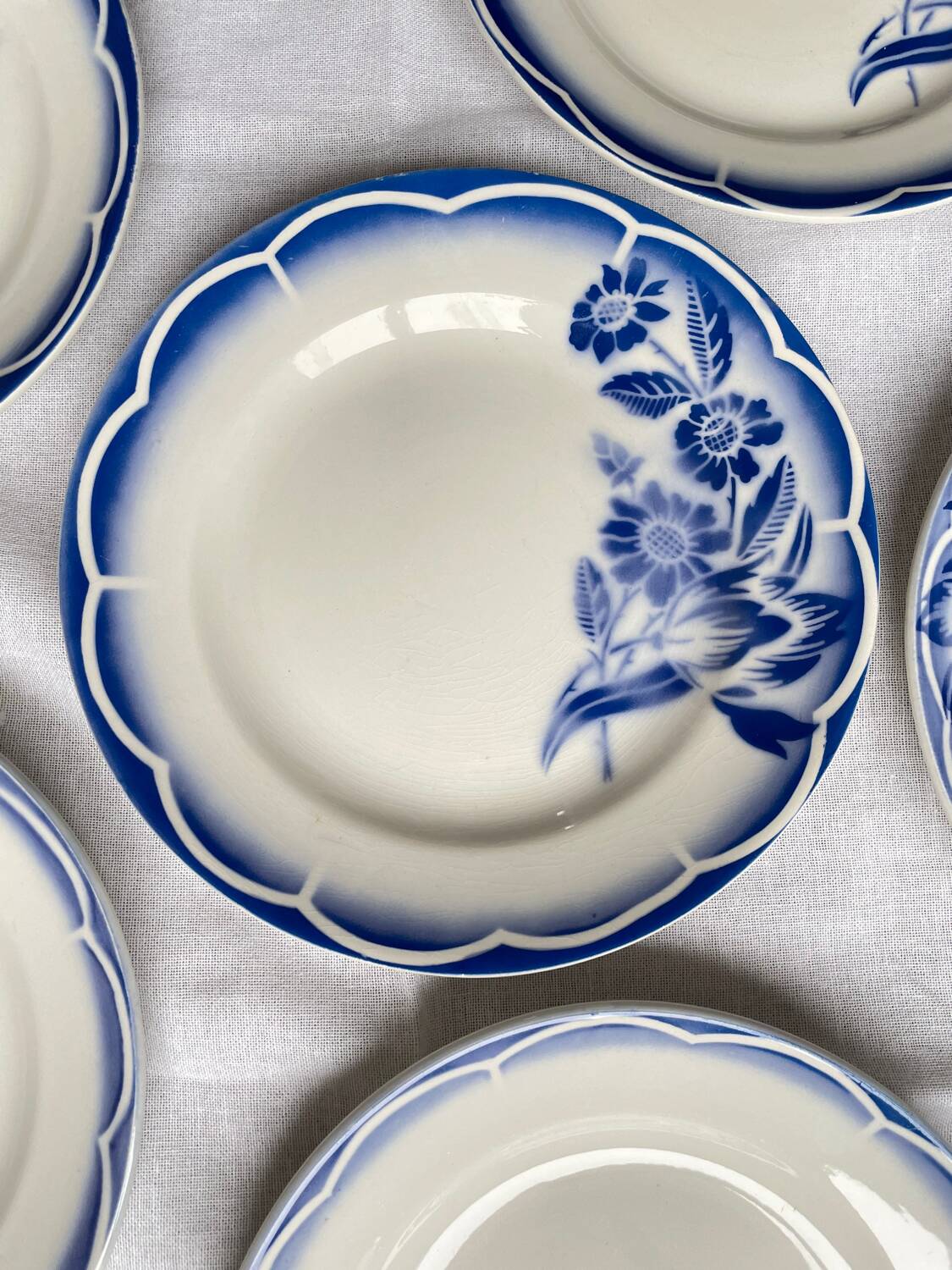 6 dessert plates Sarreguemines Digoin Model André