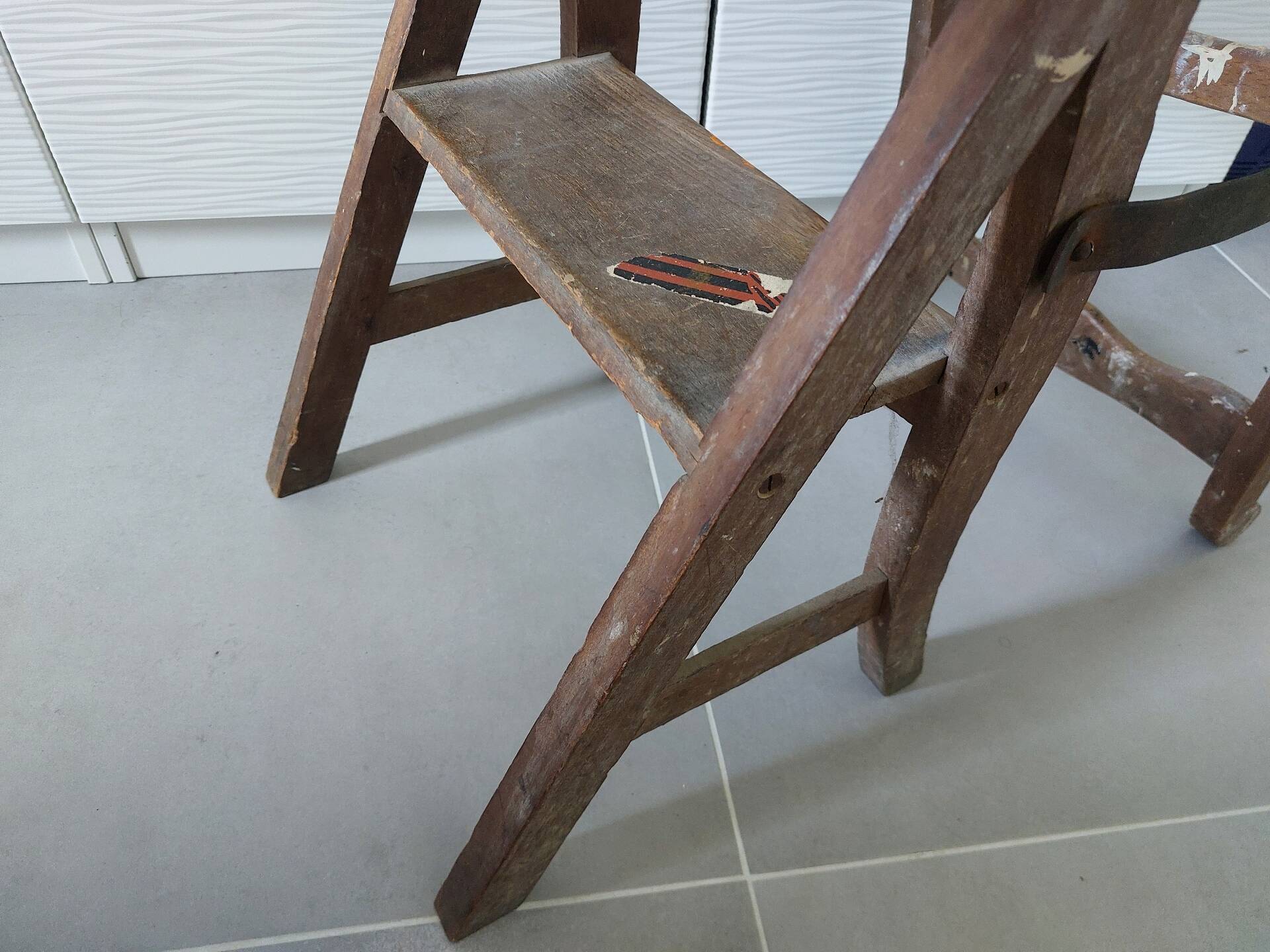 Antique step stool chair