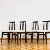 Set of 4 dining chairs in beige boucle by M. Zieliński 1960's