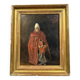 École Française du XIXeme siècle : tableau monogrammé et daté