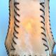 Wooden lamp, new fabric cable, cardboard lampshade