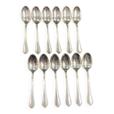 Série complète 12 cuillères à moka de style Louis XV métal argenté Hermès