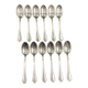 Série complète 12 cuillères à moka de style Louis XV métal argenté Hermès