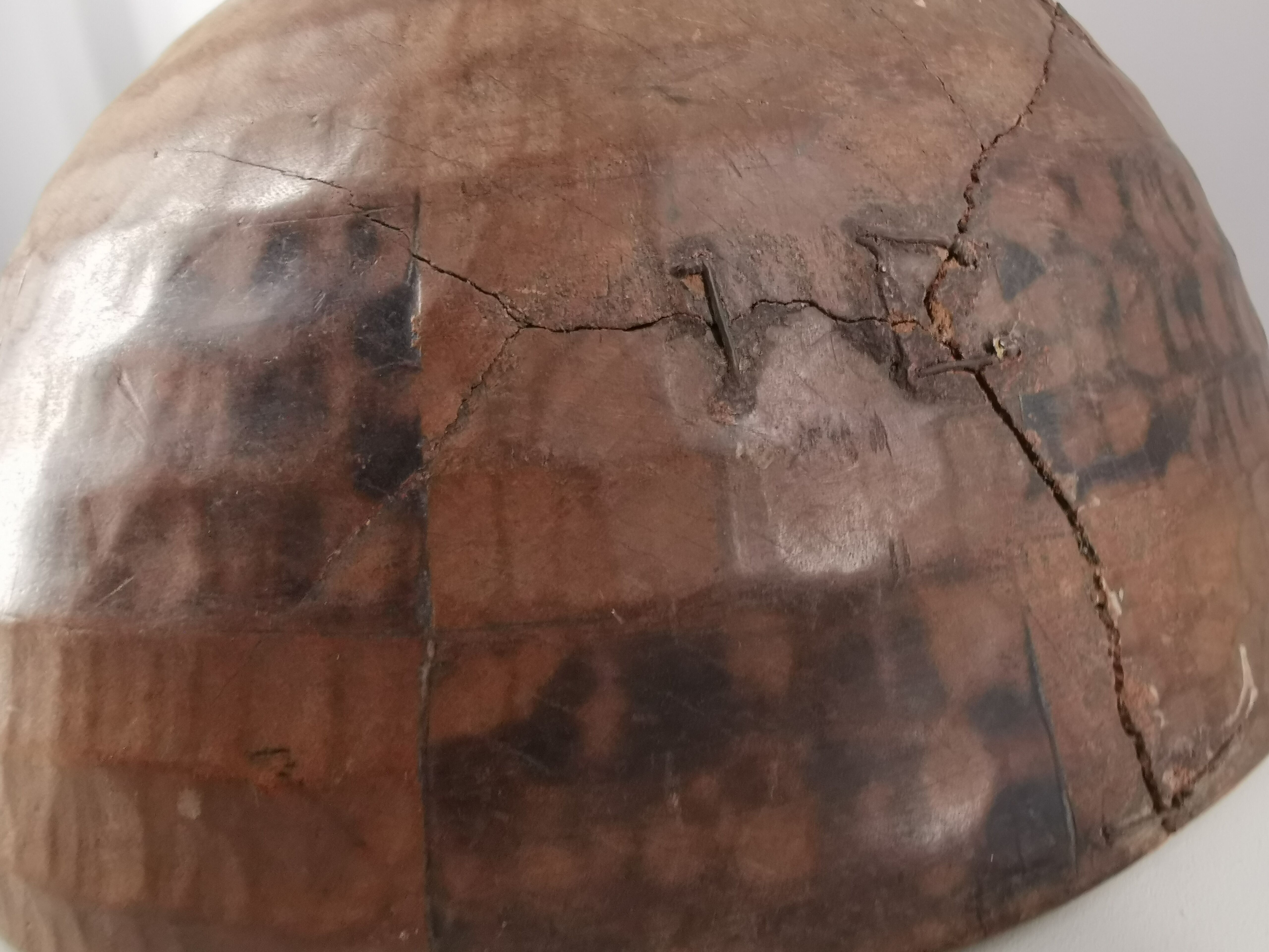 Ancient peulh calabash african art primitive arts vintage / africa / mid-century