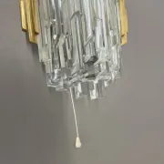 Beautiful CUBIC Ice Glass Wall Light by Hillebrand Lights, Germany, 1970s