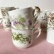 Old flowery coffee cups mismatched