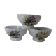 3 petits bols décor fleurs multicolores Limoges porcelaine