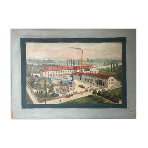 Tableau HST XIX° Usine Baccarat