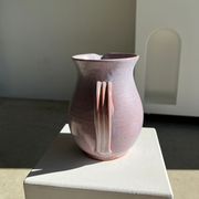 Vintage purple carafe with field flower patterns H:20cm