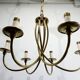 6-light chandelier in bronze and brass
