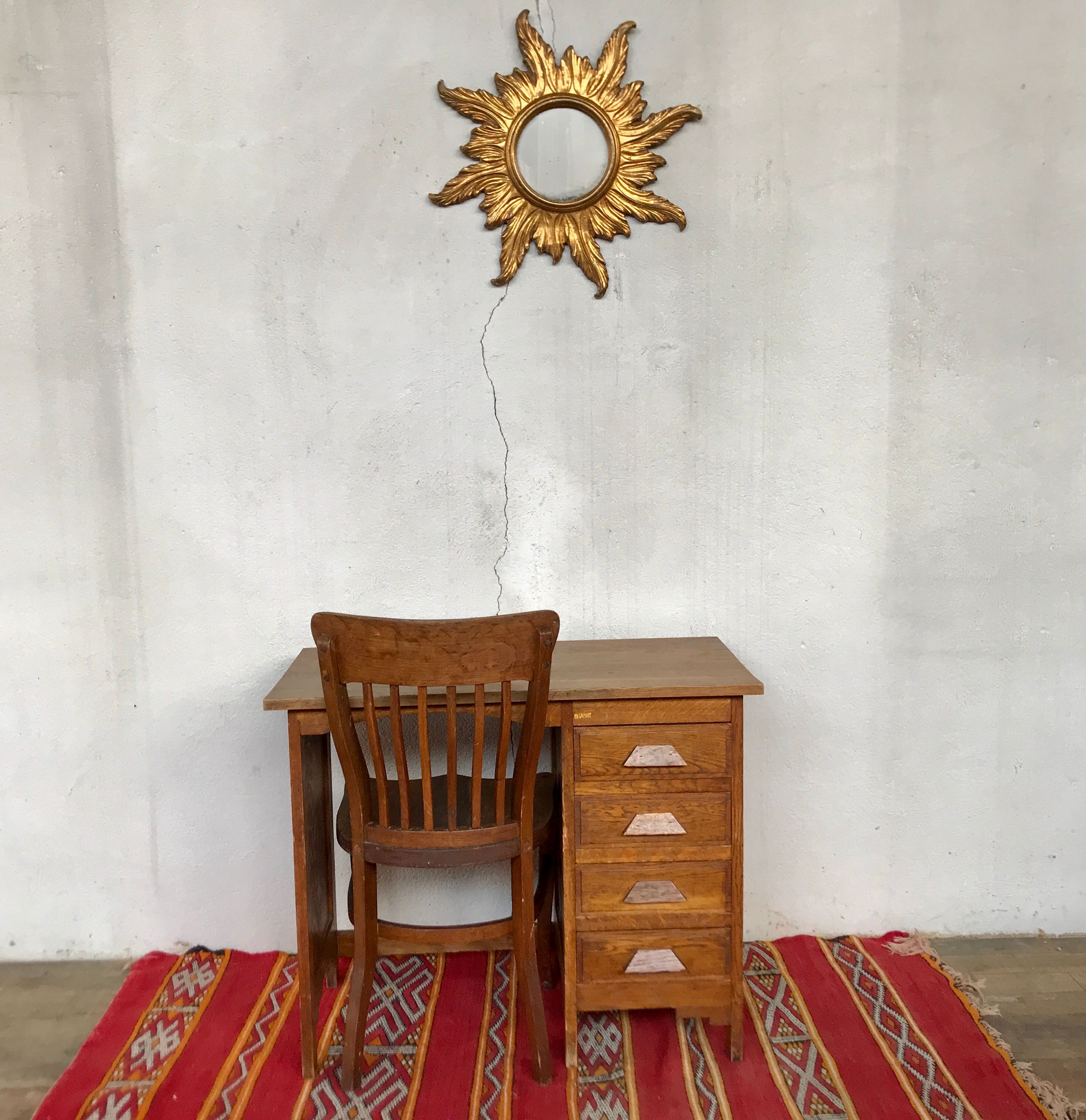 Bureau administratif en chêne 1900 vintage