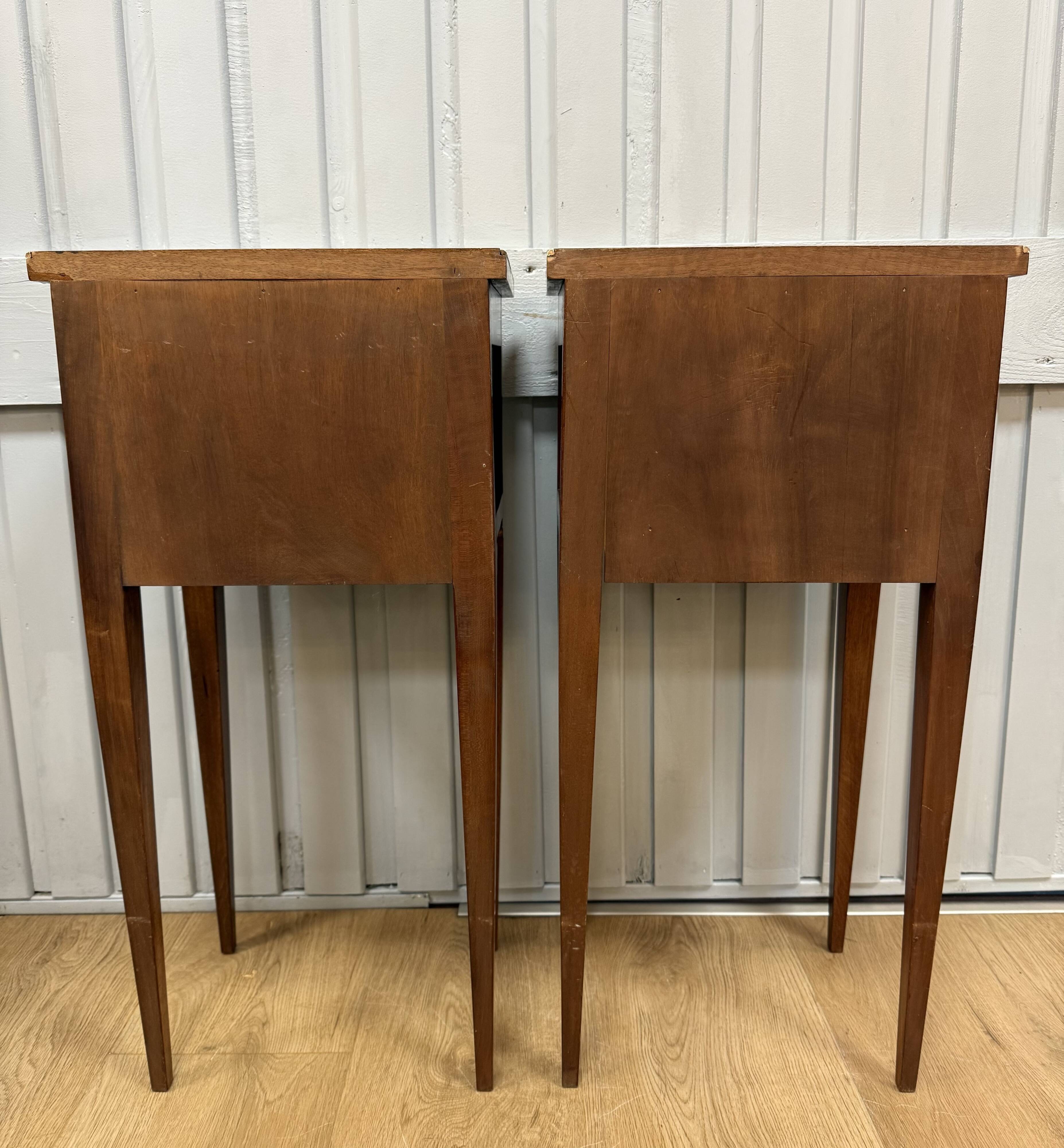 Pair of walnut bedside tables