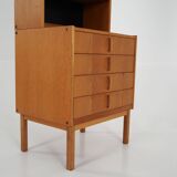 Bookcase with ash veneer, design by B.Fridhagen, 1970s