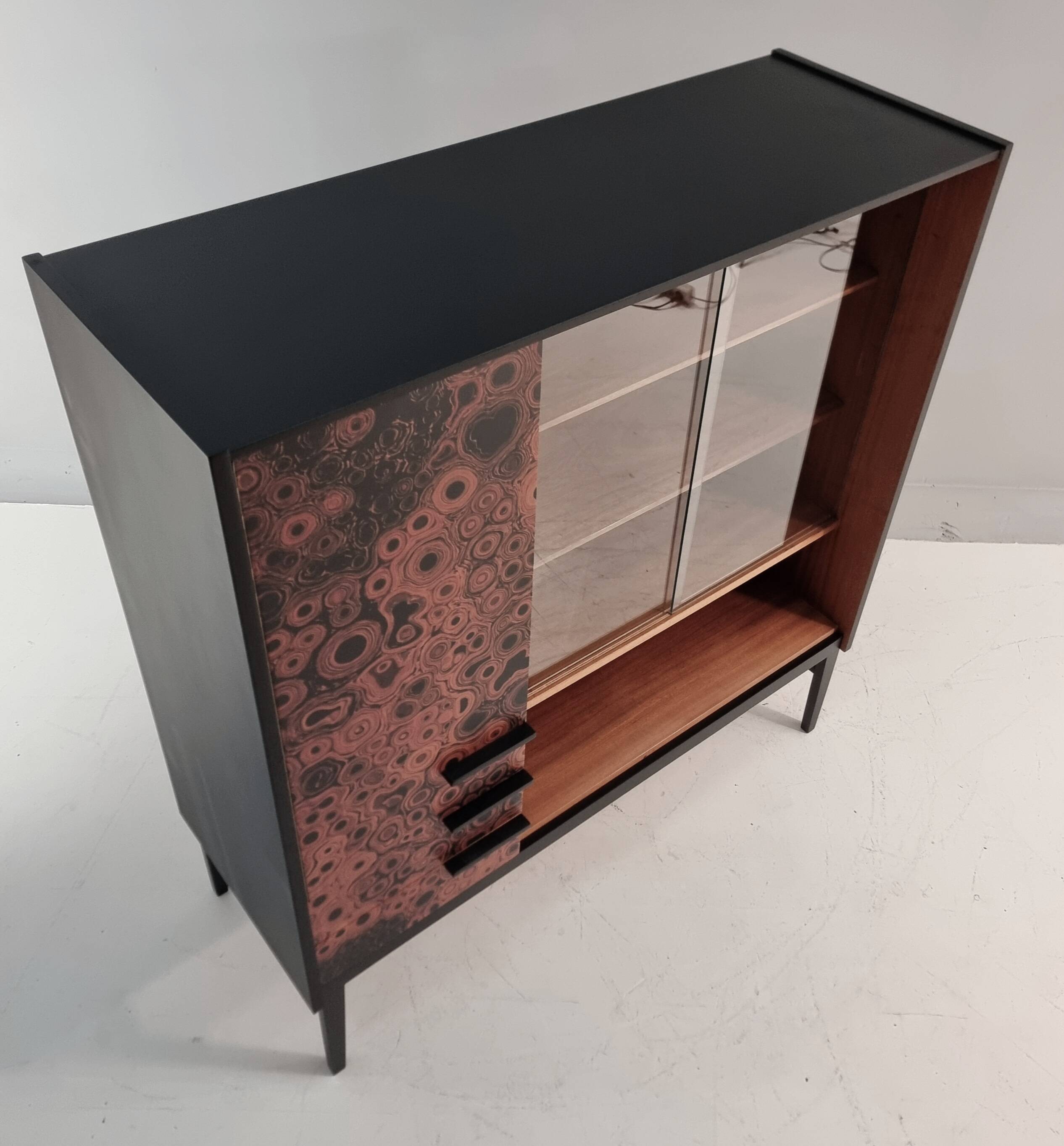 Vintage Brown Display Cabinet, 1970s