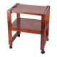 Serving cart on wheels - dark wood - removable cutting board - vintage style