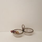Aperitif servant, glass and silver metal