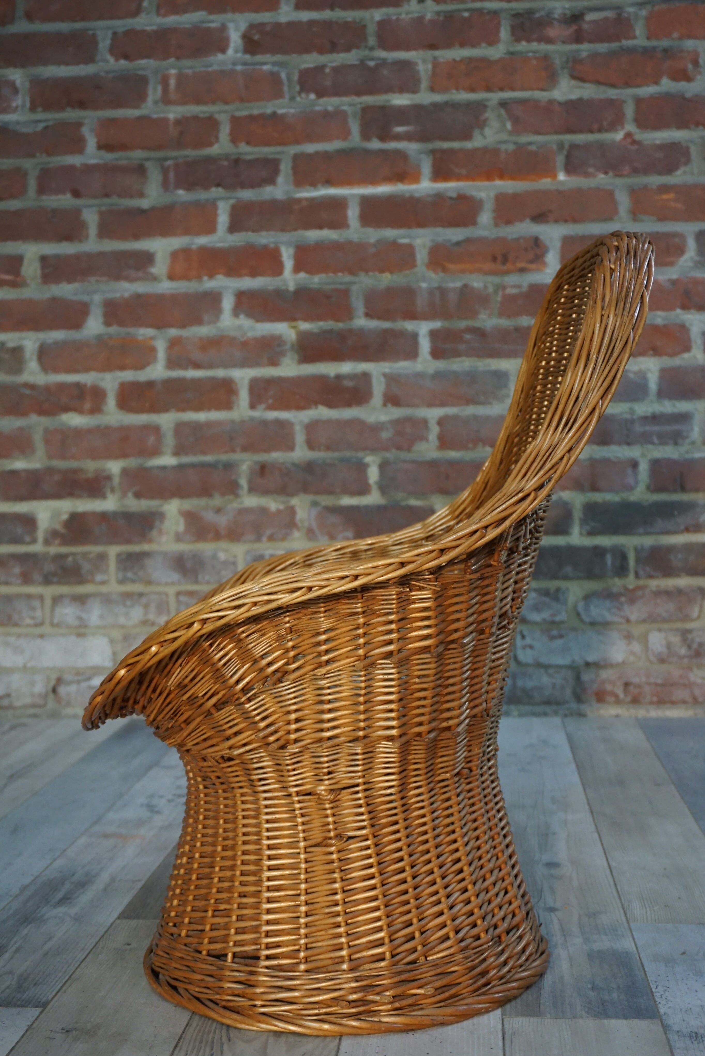 Children's wicker basket chair for Rohe 60s design Wim Den Boon