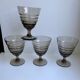 Set of 4 glasses in smoked glass 70s