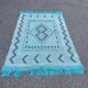 Vintage blue green kilim rug