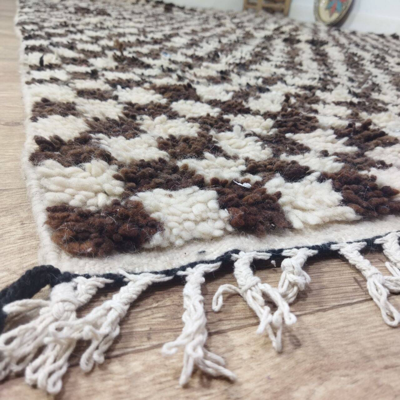 Handmade wool Berber rug 300X195 cm