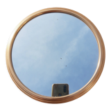 Vintage gold metal mirror round tray