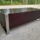 Low design TV unit XXL Dark wood wenge & chrome metal 120cm
