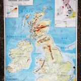 Old vintage British Isles /Benelux mdi map