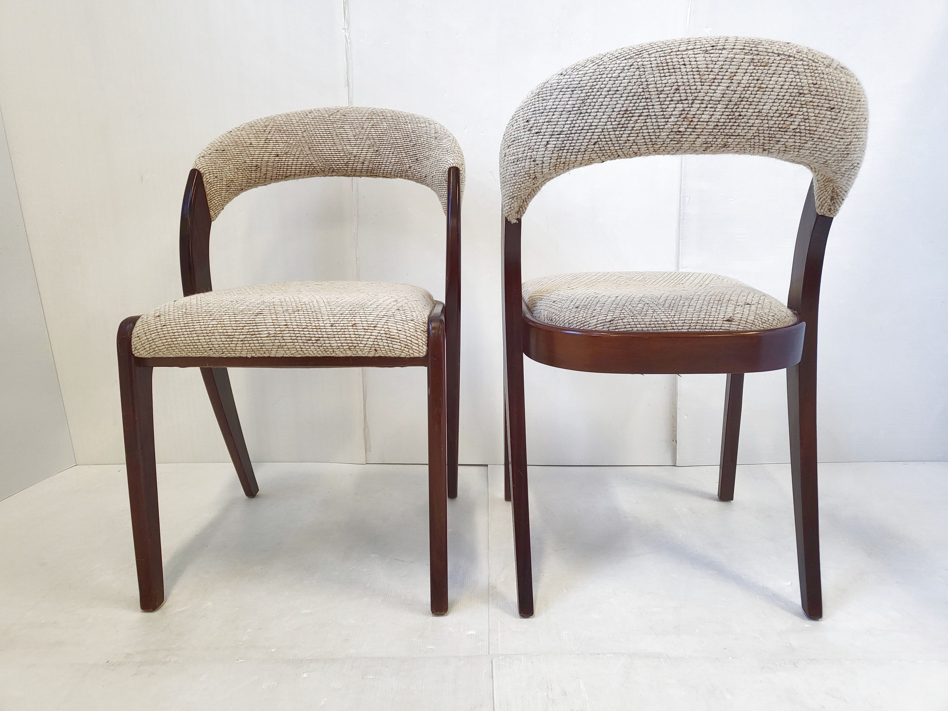 Paire de chaises gondole Baumann vintage 1970