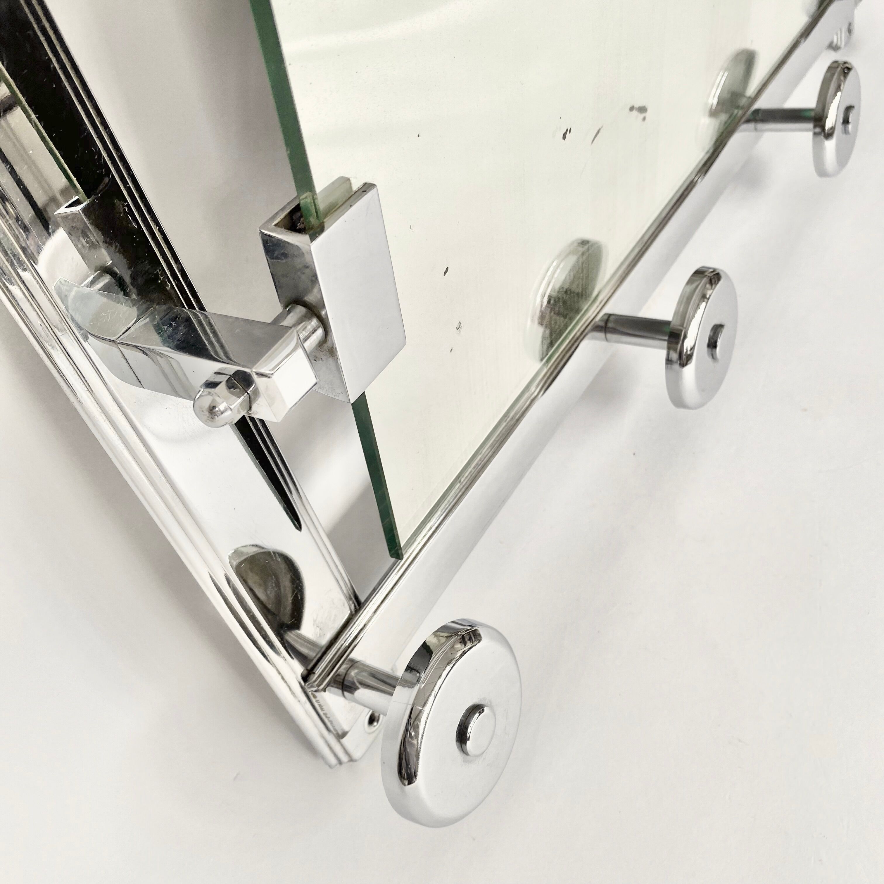 Art deco mirror coat rack