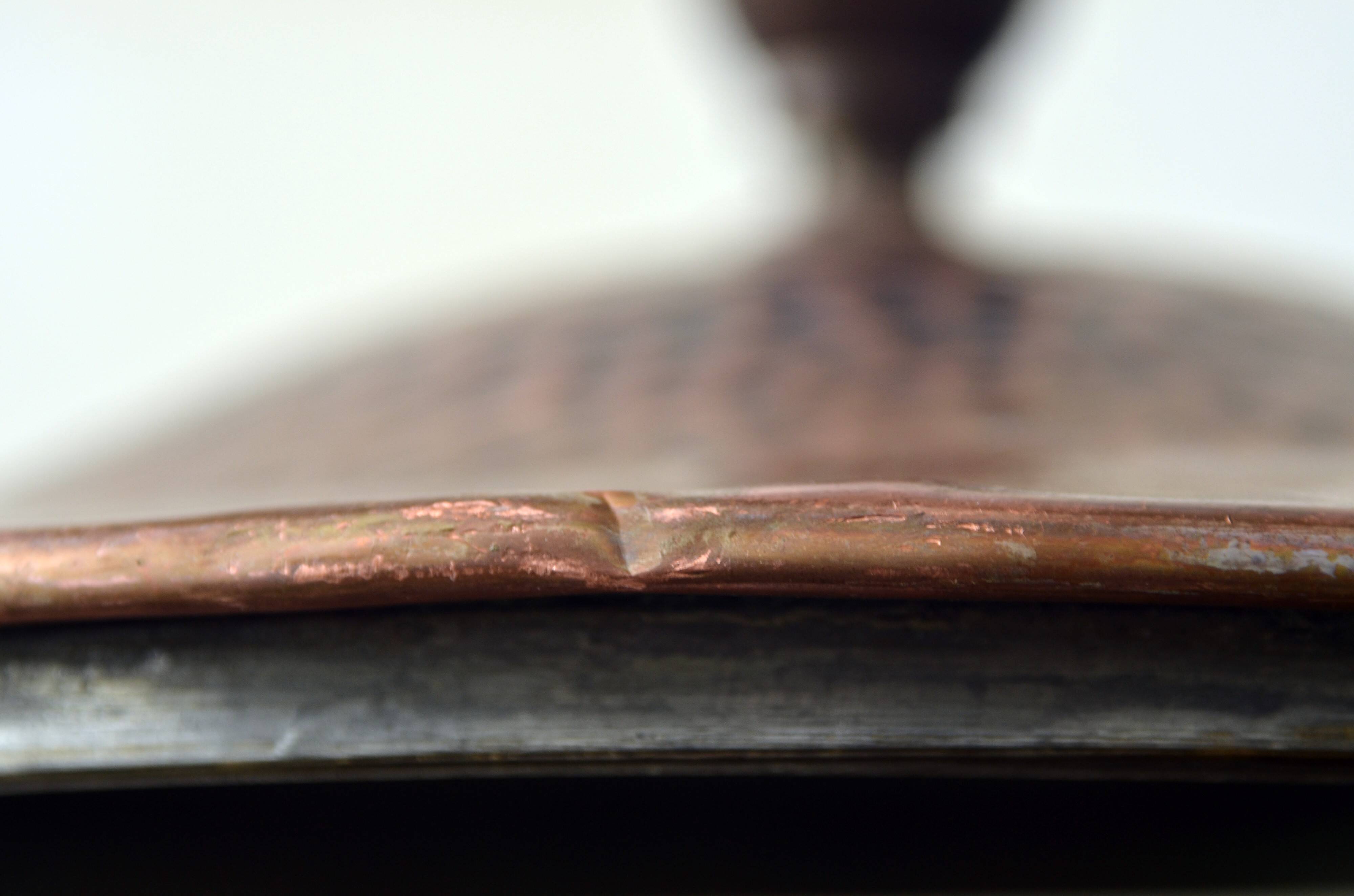 Art Nouveau Smoked Glass Punch Bowl Copper Crafted by Carl Deffner
