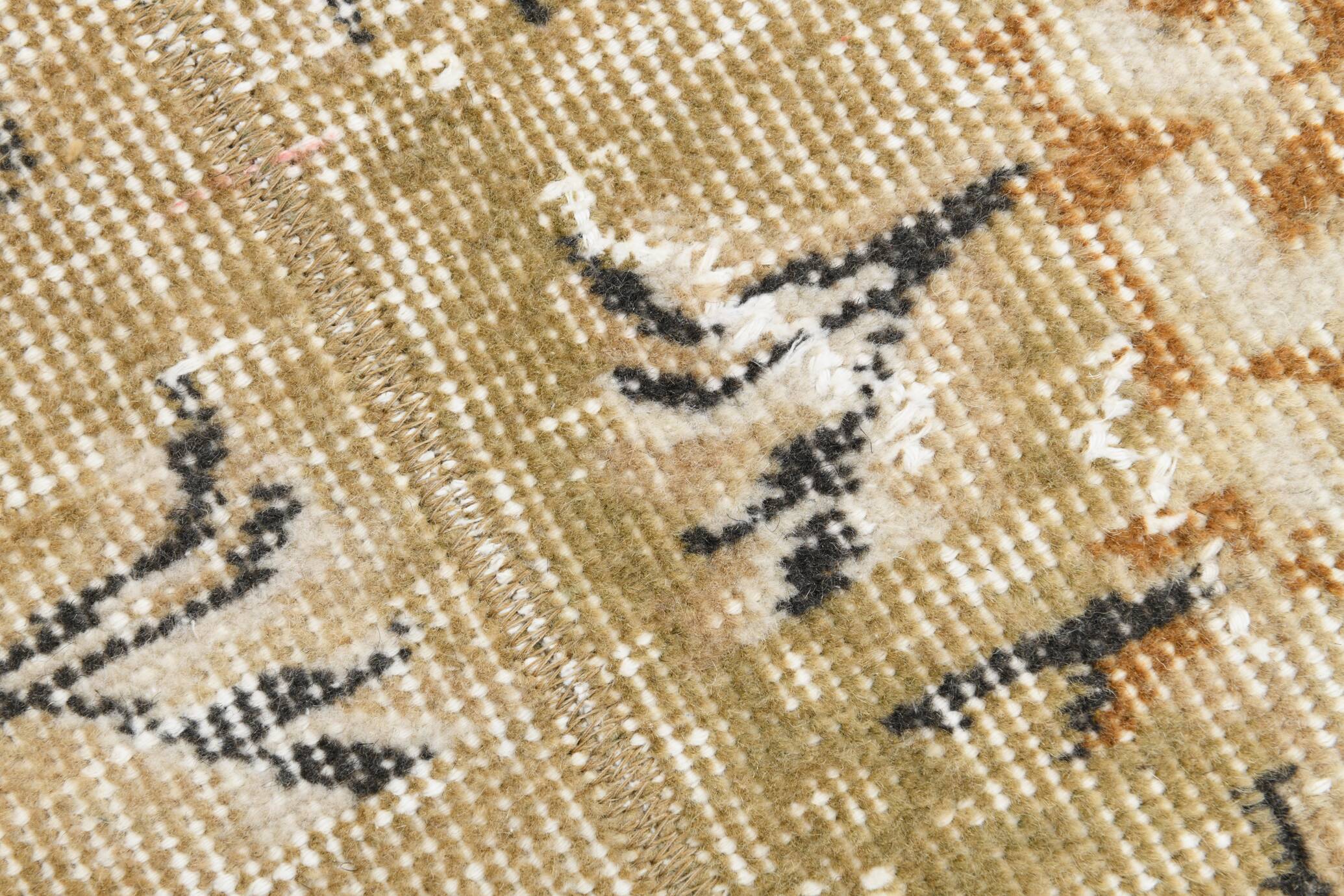 2x10 Beige Brown Floral Turkish Runner Rug, 73x302Cm SK 7009