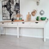 Antique counter, wooden work table.