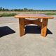 Vintage set pine coffee table and corner table
