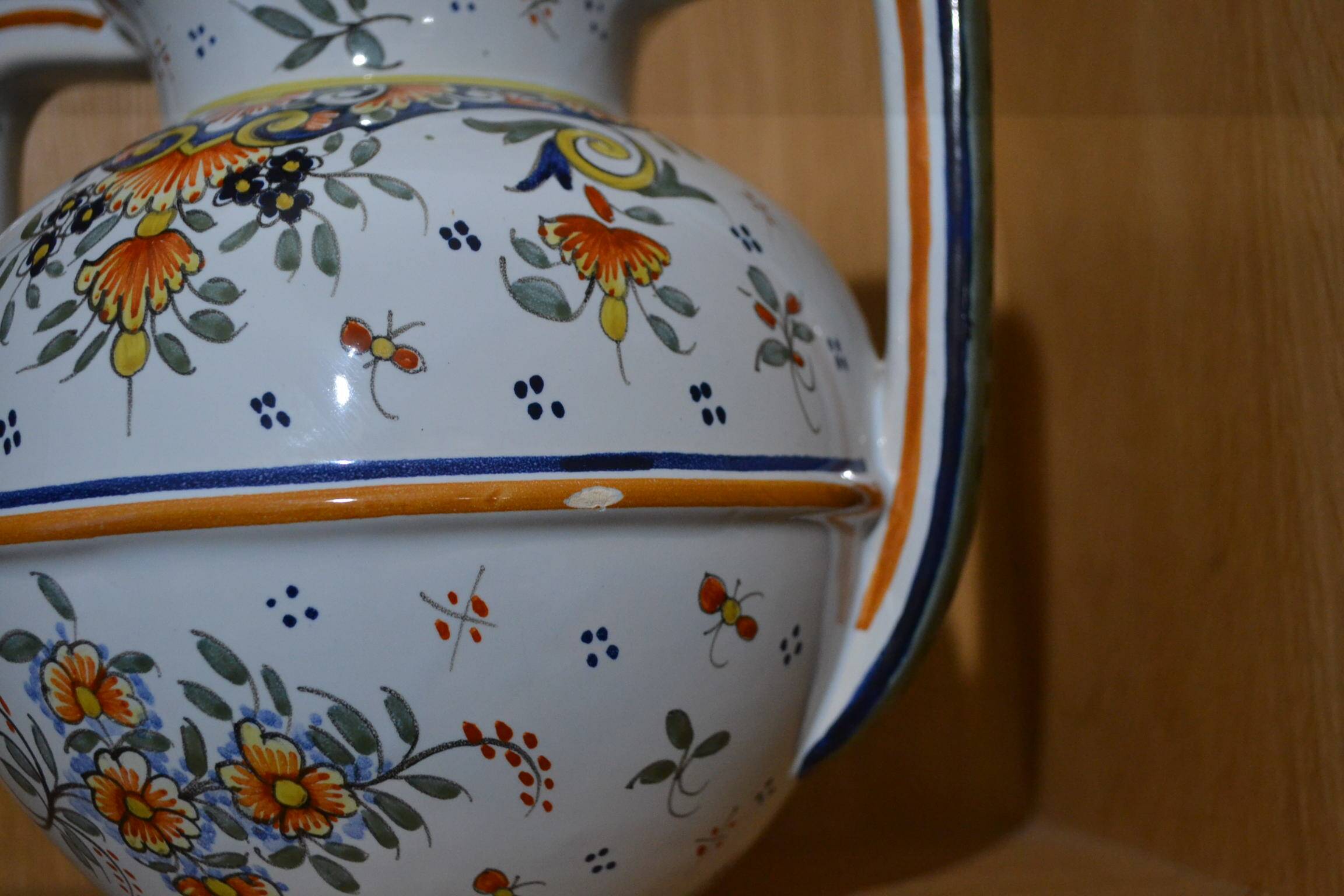 Amphora vase Rouen handmade decoration