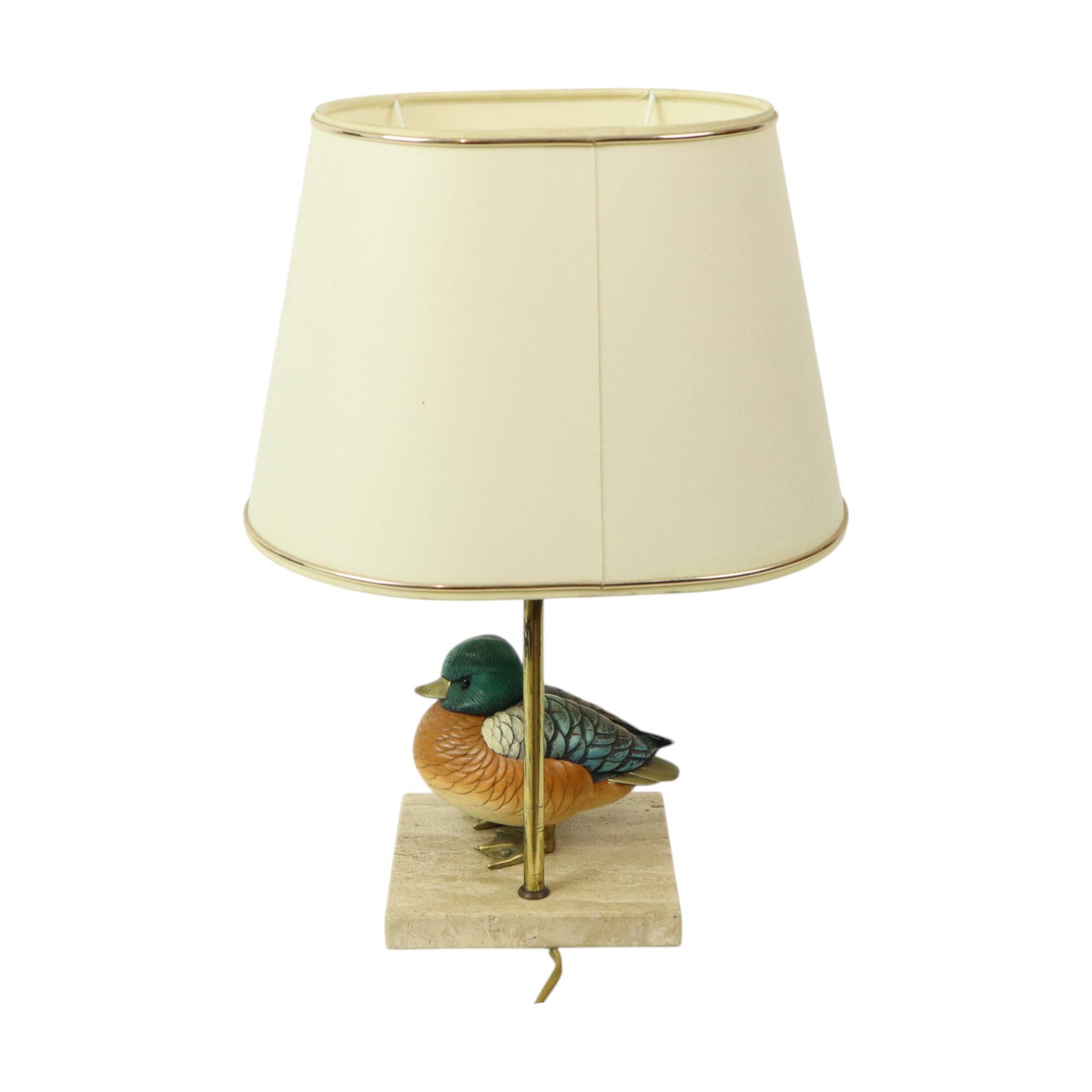 Artiflex Duck Lamp Design Brass Resin Travertine Malevolti