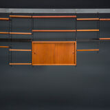 Modular Teak Wall Shelf by Nils Strinning for String, 1960s, Set of 29