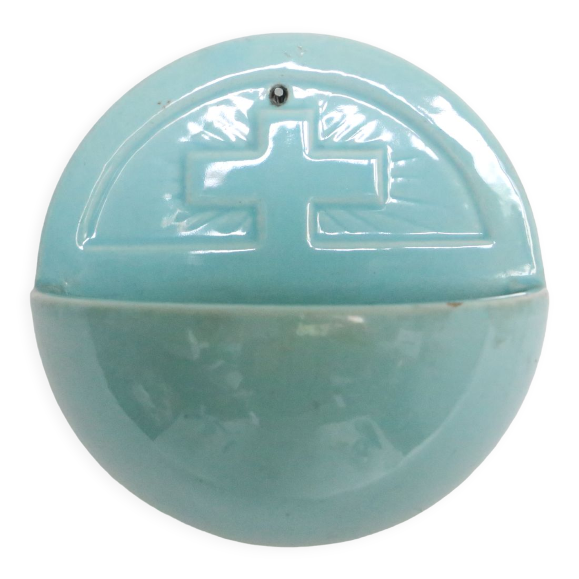 Bénitier en faïence de Desvres, 1980