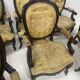 Set of eight Napoleon III style Louis XV armchairs in rosewood, 20th century.