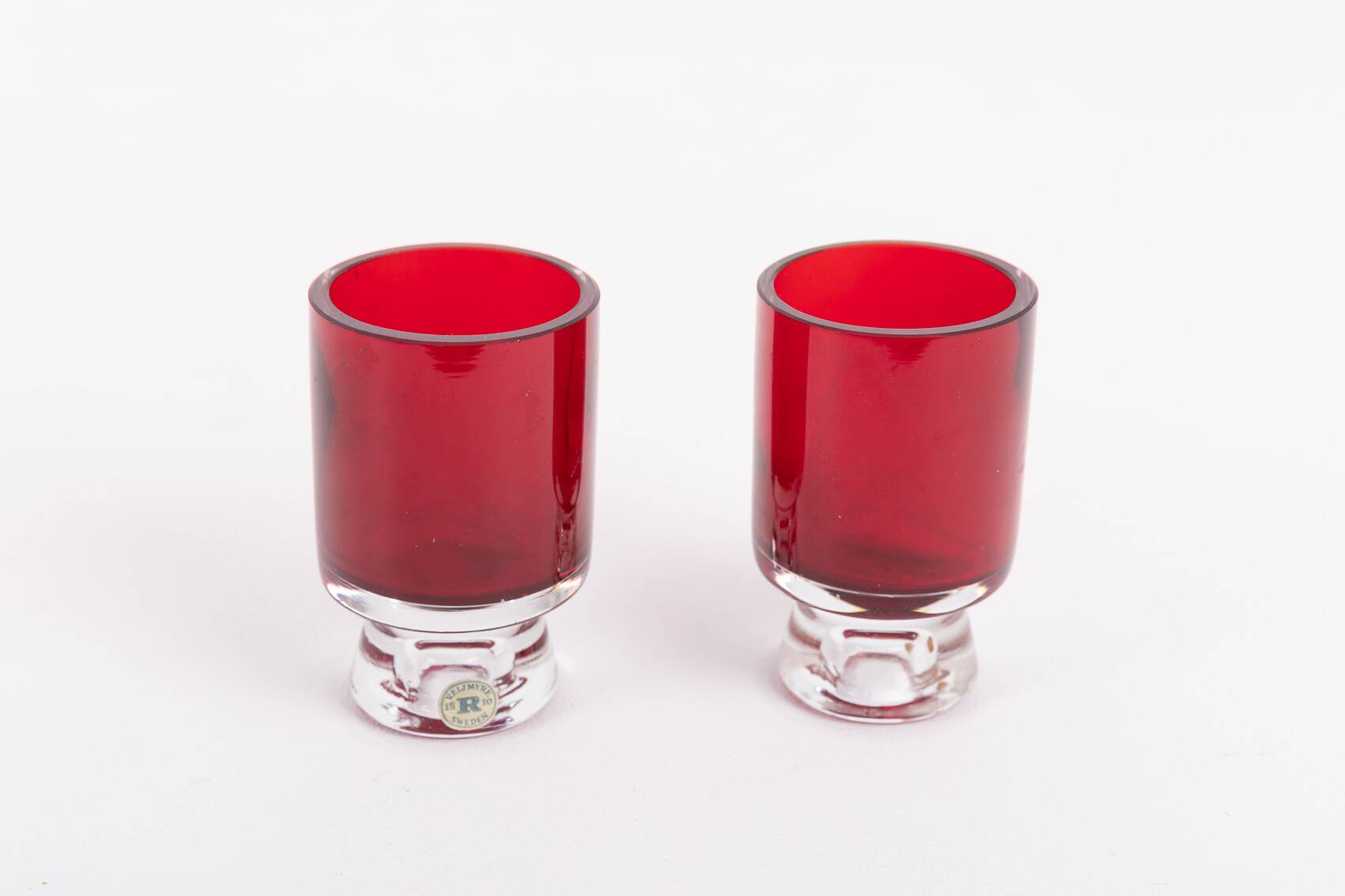 Mid-Century Reijmyre red glass vase designed by Monica Bratt, 1950’s