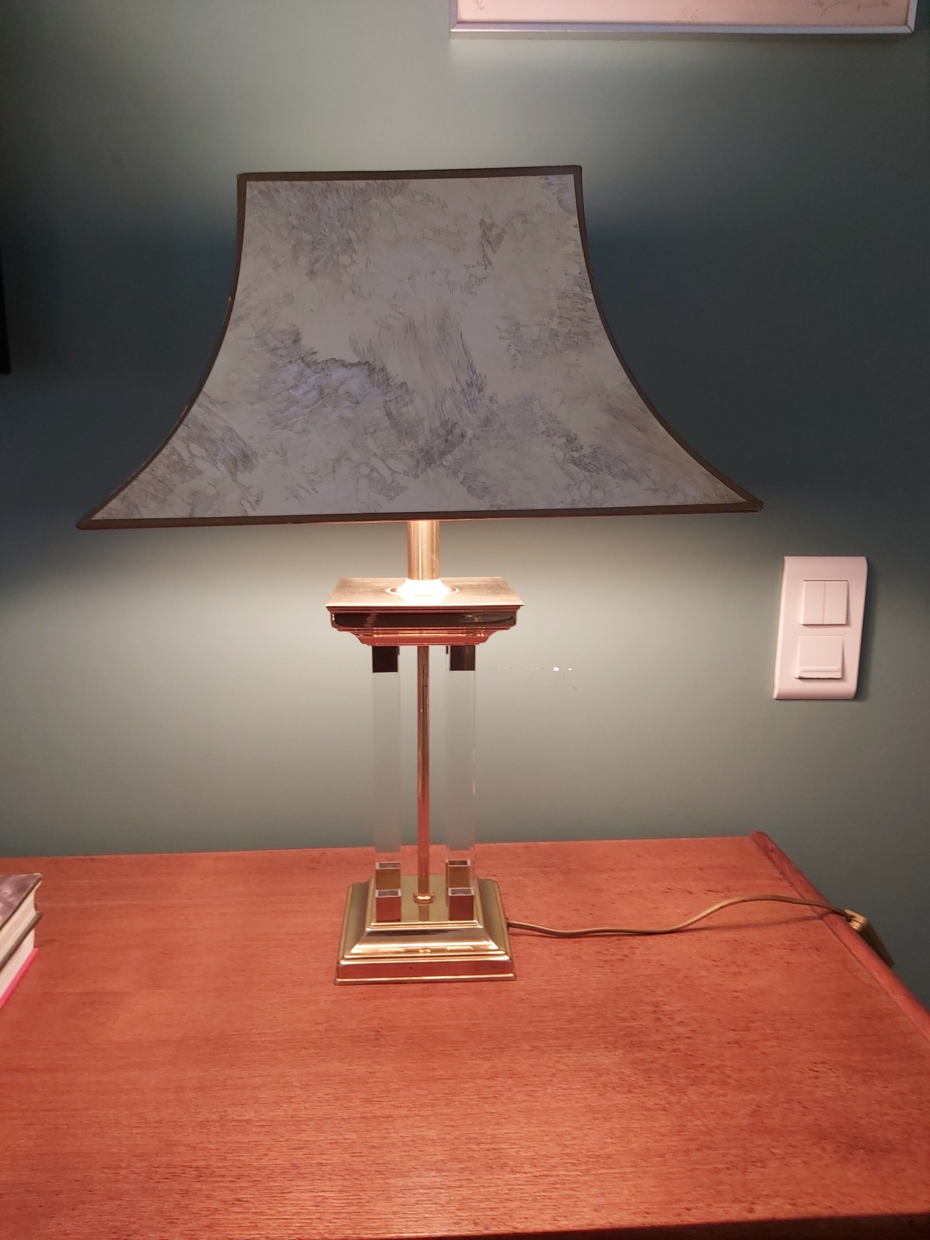 Lamp Le Dauphin in Plexiglas and brass from the 70
