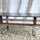 Designer coffee table in chrome metal and smoked glass - 70s/80s