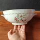 Vintage soup tureen, Vitriam porcelain France, Phoenix on a flowering branch.