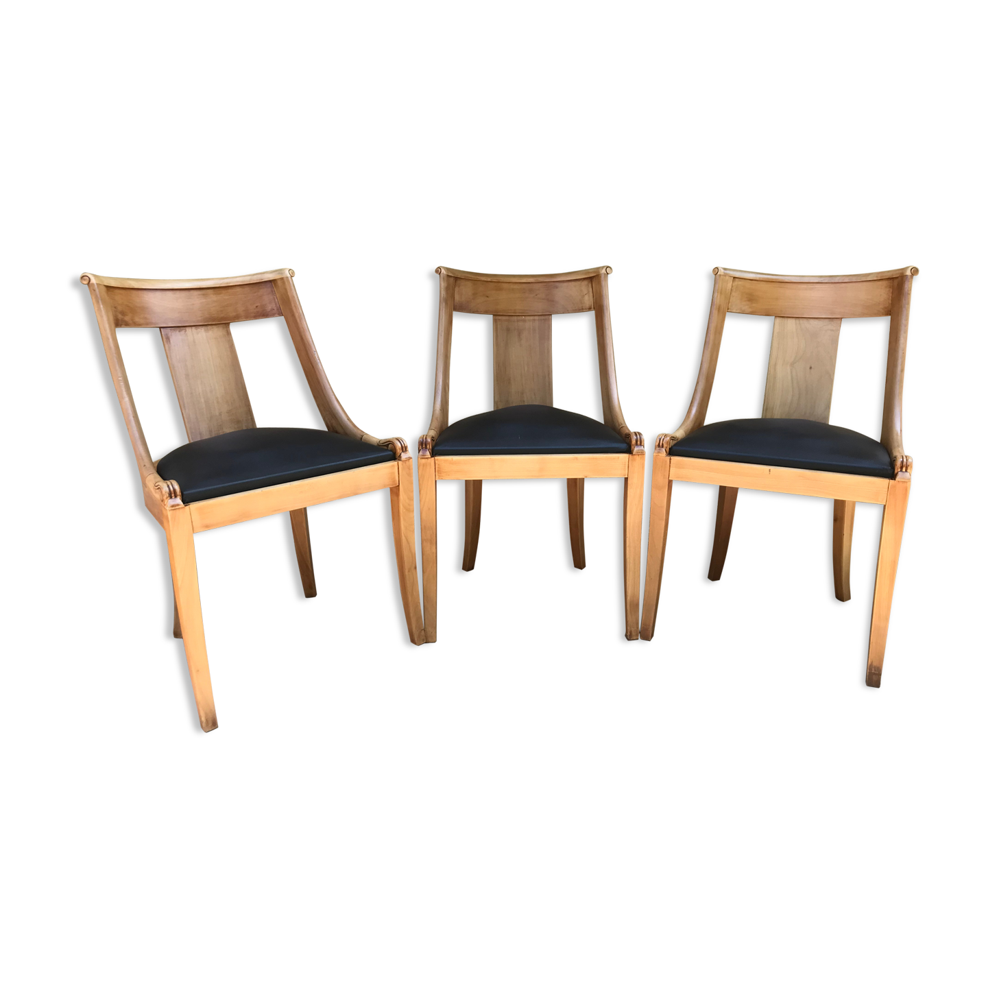 Set of 3 chairs gondoles art deco