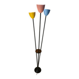 Mid century floor lamp 1950 to 70 sheet metal lampshade steel tricolor paint lidokov boscovice