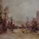 Peinture à l'huile "Le village caché"