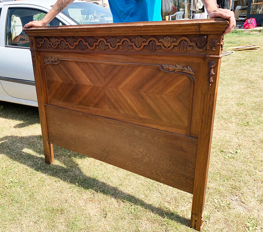 Old carved wooden bed frame