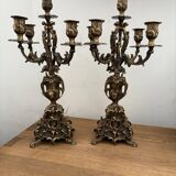 Paire de candélabres en bronze