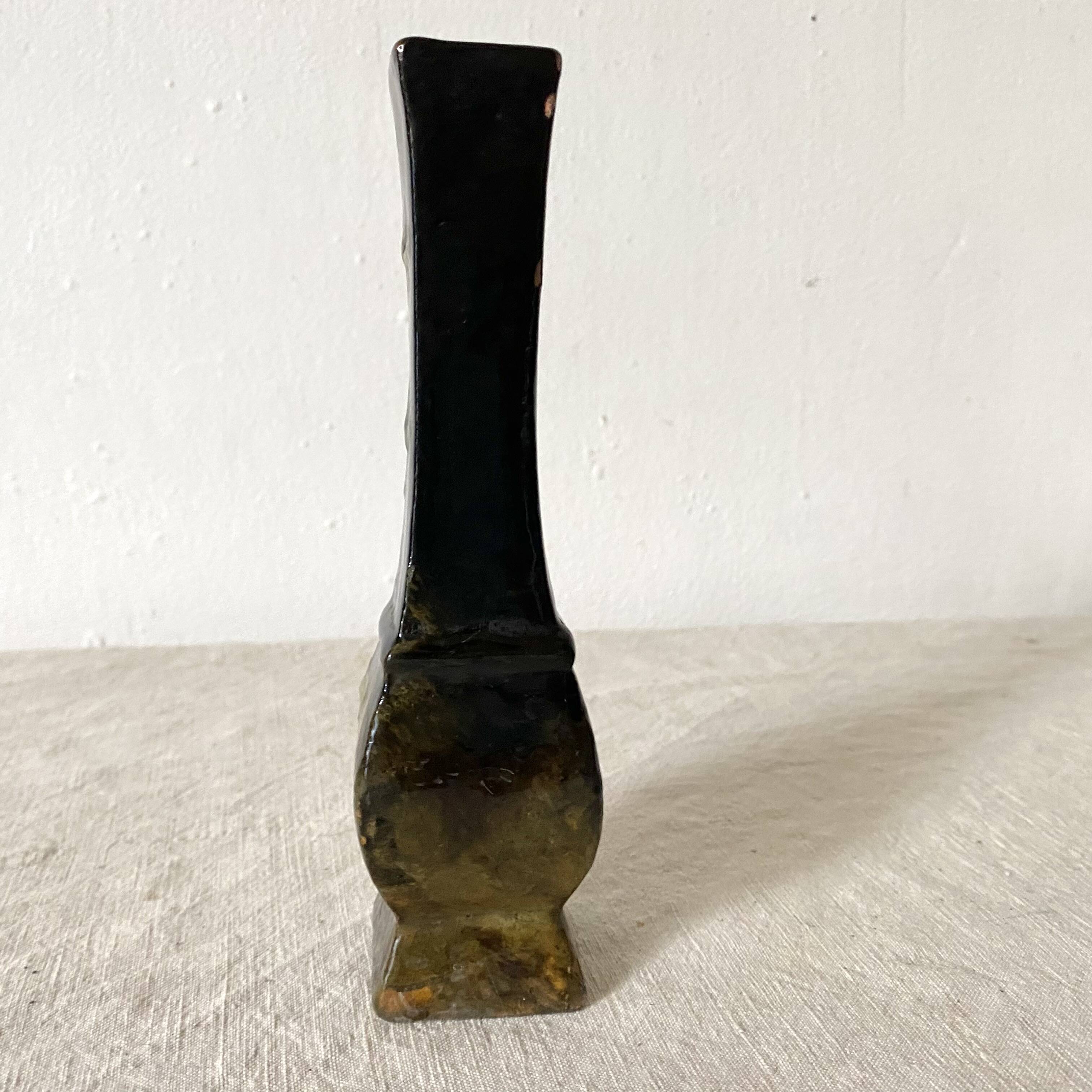 Antique single-flower vase with floral decoration, 1900