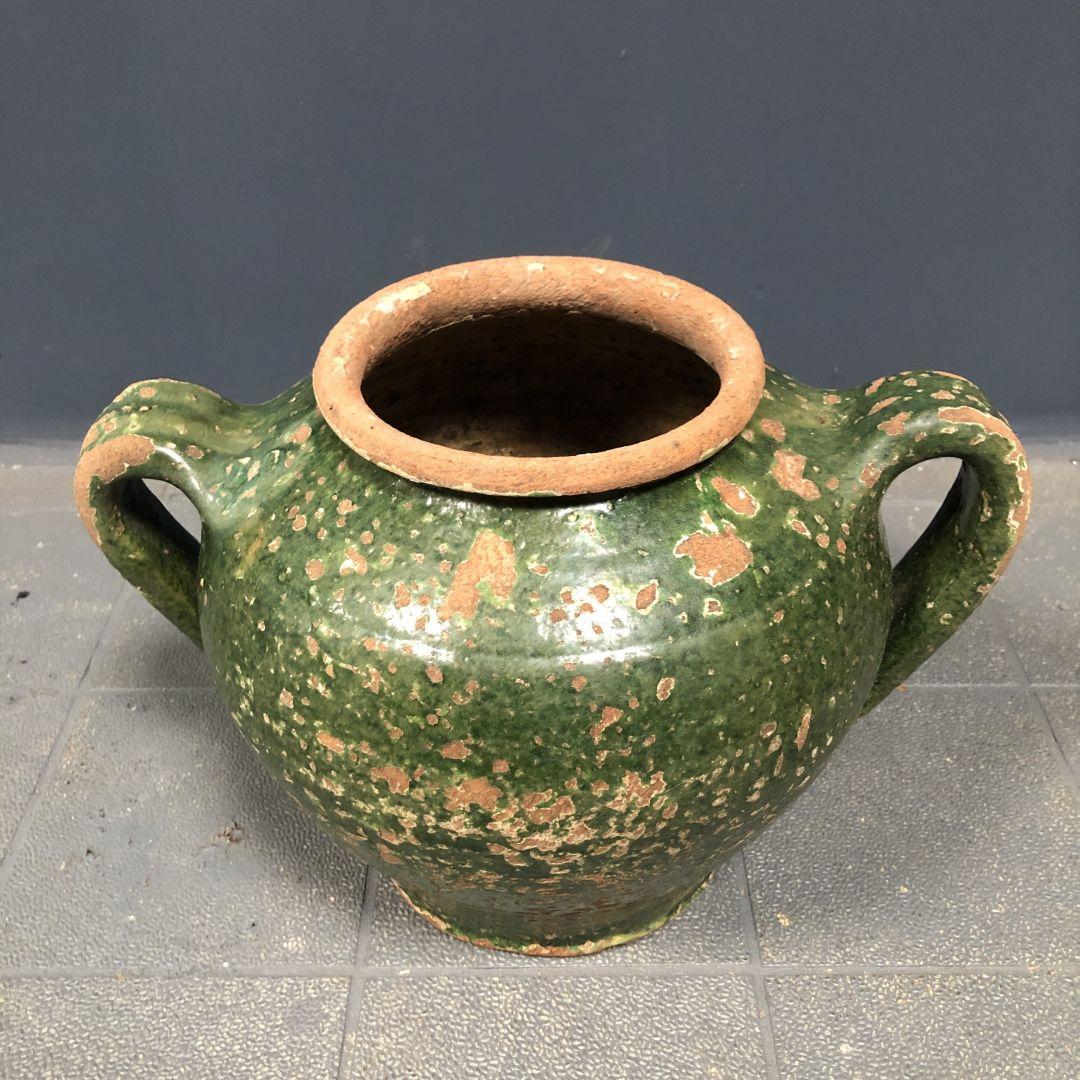 Dark green jug enamelled