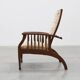 Arts & Craft oak armchair with spindle sides and tweed upholstery, Belgium